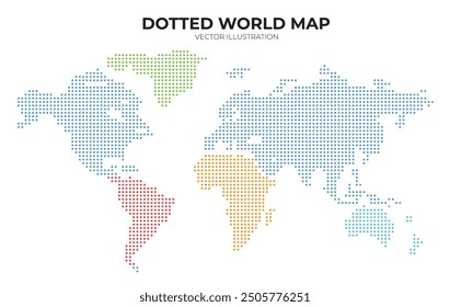 dotted World map vector, isolated background. Flat Earth, gray map template for web site pattern, anual report, inphographics. Globe similar worldmap icon. Travel worldwide, map silhouette backdrop