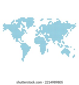 Dotted world map. Vector Template of World Map for website, cover or design. Global maps concept isolated on white background. EPS 10.