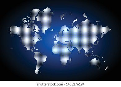 Dotted world map.Symbol for your web site design map logo. app, ui, eps10.