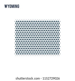 Dotted Wyoming map isolated on white background.