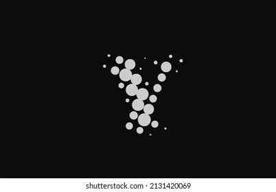 dotted Y alphabet letter logo icon design. Creative template for business and company with dot
