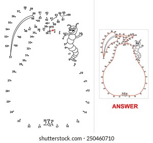 Dot-to-dot - Pear. Connect all dots starting at 1 up to 70 and you will see what is hidden on the picture.