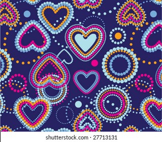 Dotty hearts seamless background