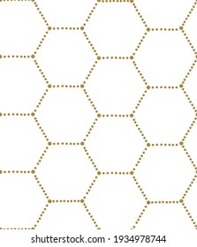 Dotty Honeycomb vector seamless pattern. Decorative geometric dotted hexagonal background.