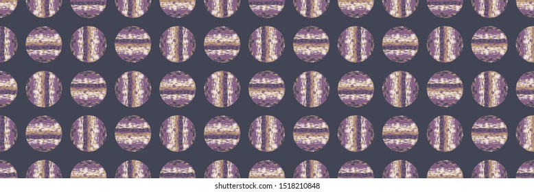 Dotty moody polka dot seamless border pattern. Modern geometric wax batik style banner edge circle. Bold dark spotty gradient dye stippled spots. Bleach indonesia style resist blended ribbon trim.