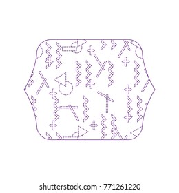dotty shape quadrate with geometric abstract design background