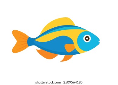 Dottyback Under water animal flat vector illustration on white background.