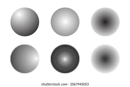 Dotwork 3D spheres effect with halftone and gradient 