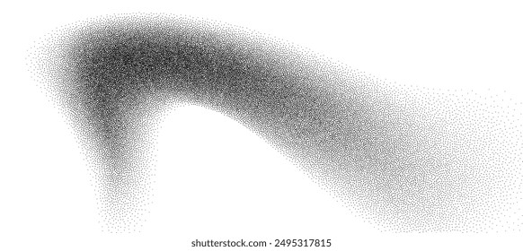 Dotwork abstract background, black grain texture, Abstract stipple sand effect, gradient backdrop from dots. Vector illustration.