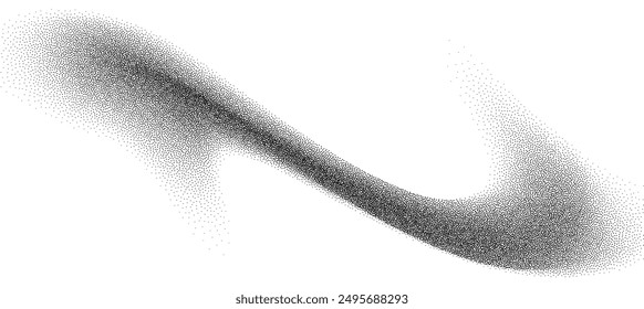 Dotwork abstract background, black grain texture, Abstract stipple sand effect, gradient backdrop from dots. Vector illustration.