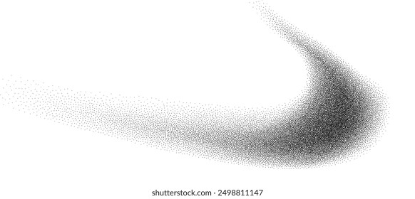 Dotwork abstract background, black grain texture, Abstract stipple sand effect, gradient backdrop from dots. Vector illustration.