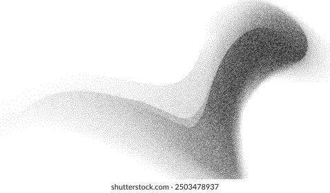 Abstrakter Hintergrund, schwarze Kornstruktur, abstrakter Sand-Effekt, Farbverlauf-Hintergrund von Punkten. Vektorgrafik.