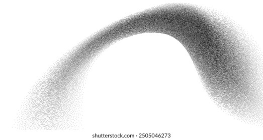 Dotwork abstract background, black grain texture, Abstract stipple sand effect, gradient backdrop from dots. Vector illustration.