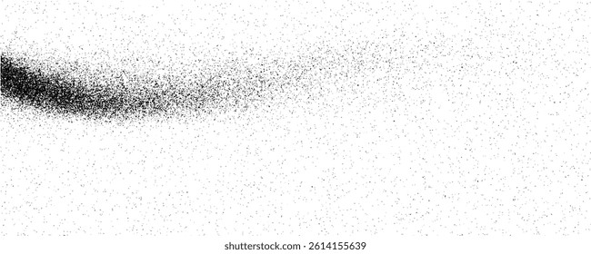 Dotwork abstract background, black grain texture, Abstract stipple sand effect, gradient backdrop from dots. Vector illustration.