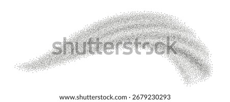 Dotwork abstract background. Grainy stipple wave texture with fading particles. Vector illustration.