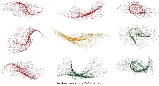 Dotwork abstract dust noise fluid grain gradient elements