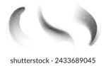 Dotwork abstract shapes, black grain texture, Abstract stipple sand effect, gradient from dots. Vector illustration.