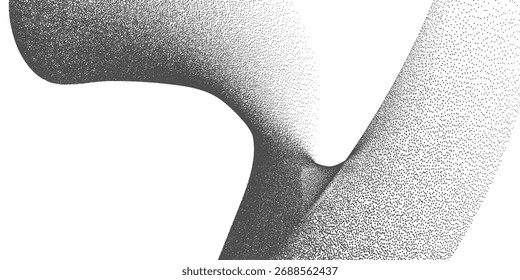 Abstrakte Formen, schwarze Kornstruktur, abstrakter Sand, Farbverlauf von Punkten. Modernes Trenddesign in Vektorgrafik