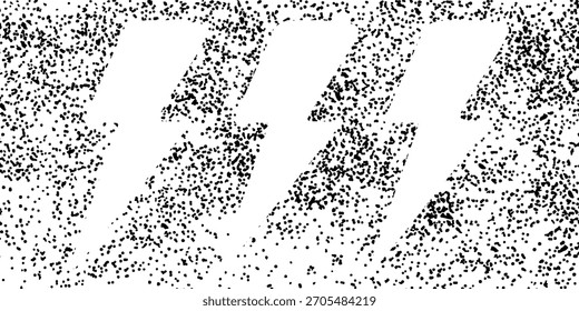 Formas abstractas Dotwork, estrella en textura de grano negro, efecto de arena Stipple, figuras de gradiente de puntos. Ilustración vectorial.