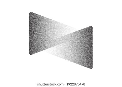 Dotwork arrows pattern vector background. Sand grain effect. Black noise stipple dots. Abstract noise dotwork pattern. Black dots grunge banner. Stipple circles. Dotted arrows vector background.