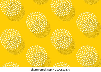 Dotwork circles seamless pattern background. Sand grain effect. Noise stipple dots texture. Abstract noise dotwork shapes. Round grain dots pattern. Stipple circles yellow texture. Vector