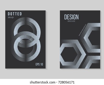 Dotwork covers design.Vector dotted gradient EPS 10