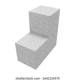 Dotwork Halftone Corner Box. Engraving Vector Illustration. Transportation concept