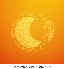 Dotwork Halftone low poly style geometrical object tube. Engraving Vector Illustration.