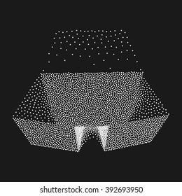 Dotwork Halftone Vector Boxes. Engraving Vector Illustration. Transportation Cargo Dotwork Concept.