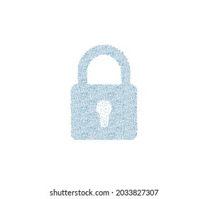Dotwork lock pattern vector background. Black noise stipple lock dots. Sand grain effect. Black dots grunge banner. Abstract noise dotwork pattern.lock icon. Gradient circles.