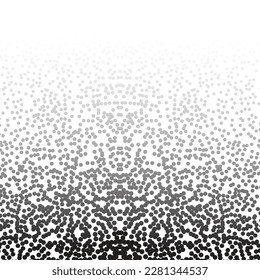 Dotwork noise gradient vector background. Black noise stipple dots. Sand grain effect. Abstract grunge spray banner