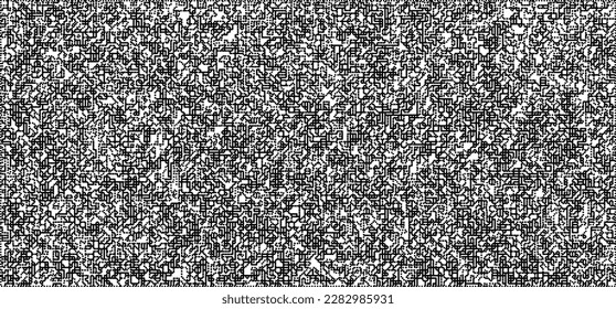 Dotwork noise pattern vector background. Black stipple dots and strips. Abstract noise dotwork pattern. Sand grain effect. Black dots grunge banner. Stipple spots. Stochastic dotted vector background.