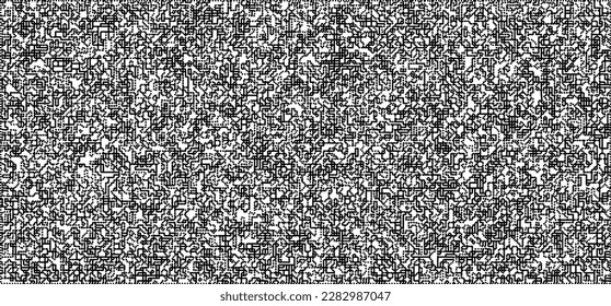 Dotwork noise pattern vector background. Black stipple dots and strips. Abstract noise dotwork pattern. Sand grain effect. Black dots grunge banner. Stipple spots. Stochastic dotted vector background.