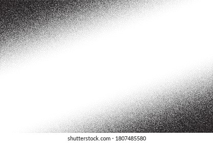 Dotwork pattern vector background. Black noise stipple dots. Sand grain effect. Black dots grunge banner. Abstract noise dotwork pattern. Gradient stipple circles. Stochastic dotted vector background.
