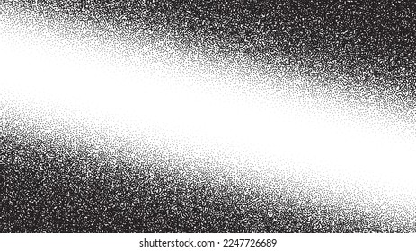 Dotwork pattern vector background. Black noise stipple dots. Sand grain effect. Black dots grunge banner. Abstract noise dotwork pattern. Gradient stipple circles. Stochastic dotted vector background.