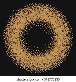 Dotwork Ring Banner. Halftone Style Engraving Gradient Illustration. Abstract Vector Background.