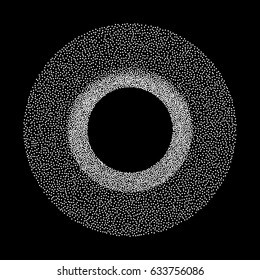 Dotwork Ring Tunnel Banner. Halftone Style Engraving Gradient Illustration. Abstract Vector Background.