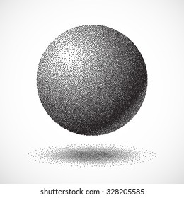 Dotwork Sphere. Vintage Engraved Ball. Vector Illustration.