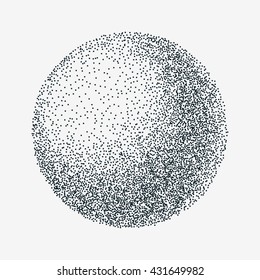 Dotwork Sphere. Vintage Engraved Ball For Your Design. Vector Illustration.