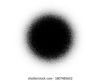 Dotwork stain pattern vector background. Sand grain effect. Black noise stipple dots. Abstract noise dotwork pattern. Black dots grunge banner. Stipple circles. Stochastic dotted vector background.