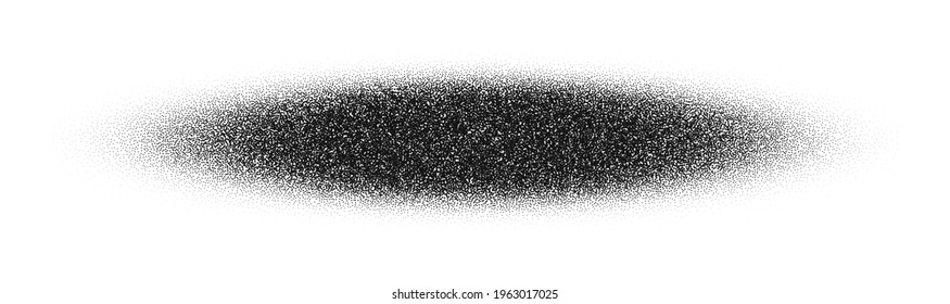 Dotwork stain pattern vector background. Sand grain effect. Black noise stipple dots. Abstract noise dotwork pattern. Black dots grunge banner. Stipple circles. Stochastic dotted vector background.