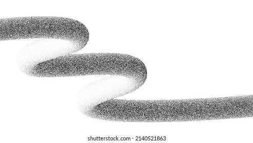 Dotwork wave pattern vector background. Black grunge noise stipple dots wave. Sand grain effect. Black dots grunge banner. Abstract zig zag shape noise dotwork pattern. Stochastic dotted vector