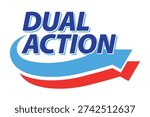 Double Action, dual action, 2x vector icon logo badge
