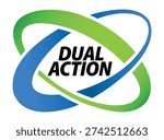 Double Action, dual action, 2x vector icon logo badge
