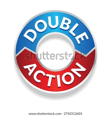 Double Action, dual action, 2x vector icon logo badge