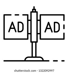 Double ad pillar icon. Outline double ad pillar vector icon for web design isolated on white background