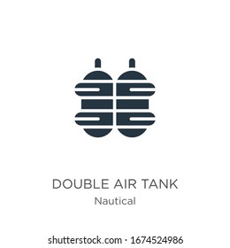 Vector de icono de tanque de aire doble. Icono moderno de tanque de aire doble plano de la colección náutica aislado en fondo blanco. La ilustración vectorial se puede utilizar para diseño gráfico web y móvil, logotipo, eps10