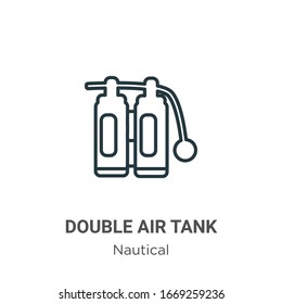 Double air tank outline vector icon. Thin line black double air tank icon, flat vector simple element illustration from editable nautical concept isolated stroke on white background
