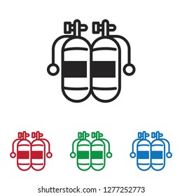 Double air tank vector icon
