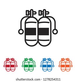 Double air tank vector icon
